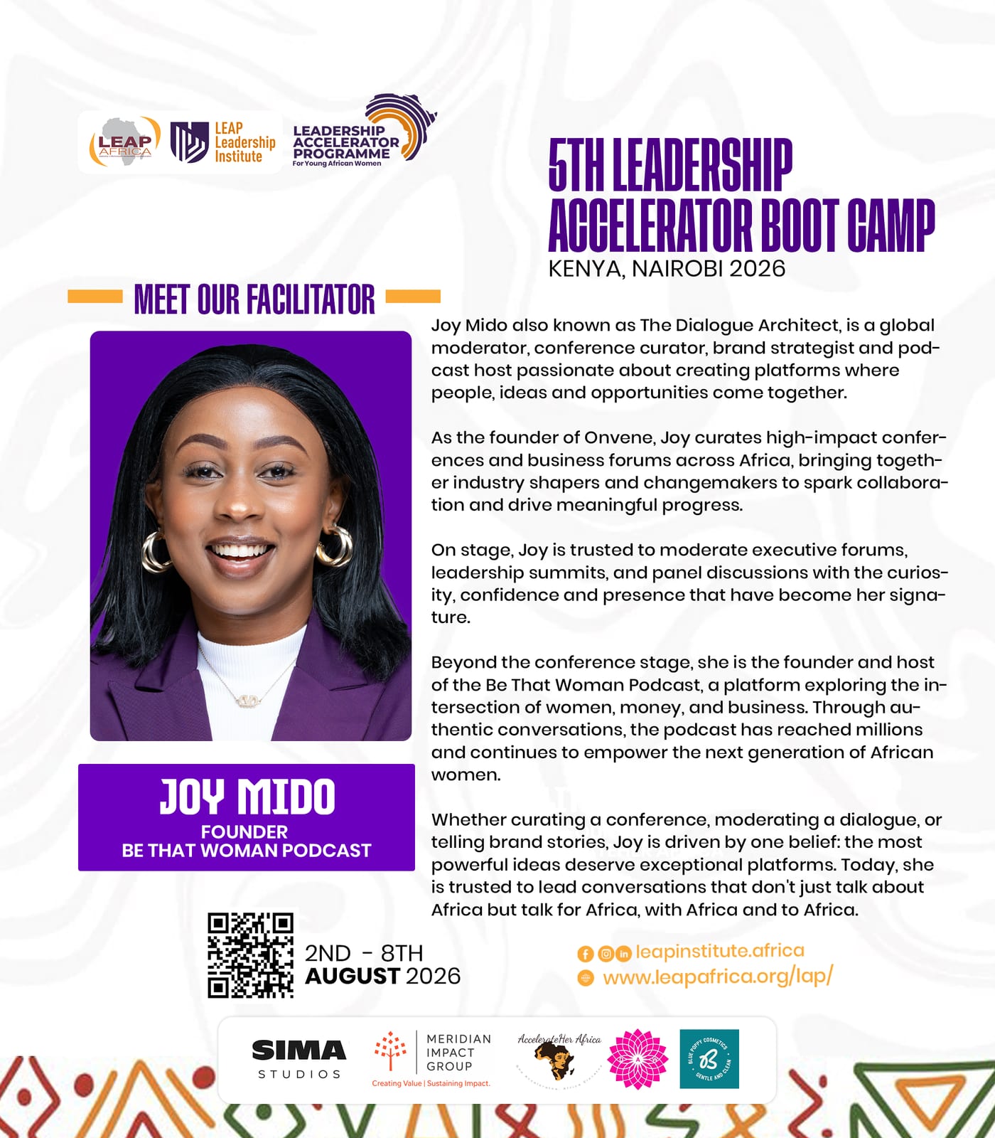 Joy Mido leadership moderation bootcamp poster